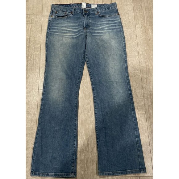 Vintage Lucky Brand Dungarees Flare Jeans Mid Rise Denim Jeans 14/32 Medium Wash - Picture 3 of 10